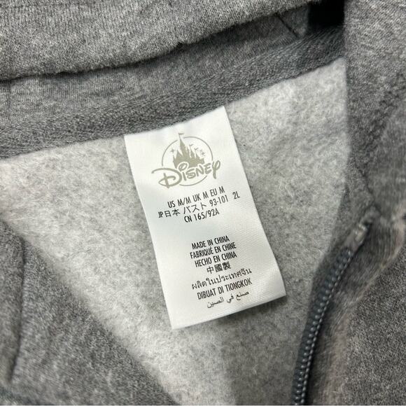 Disney Store Halloween Full Zip Up Gray Hoodie Mickey Pumpkin Skeleton Ghost Med - Picture 4 of 7